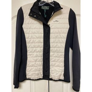 LAUREN ACTIVE Ralph Lauren Puffer Quilted‎ Jacket Lightweight Ivory Black Small